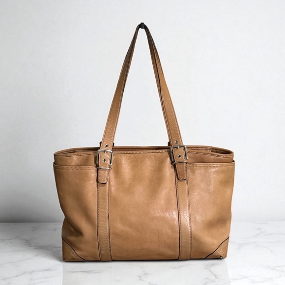 Authentic Coach Vintage Tan Leather Tote Bag! - Picture 1 of 14
